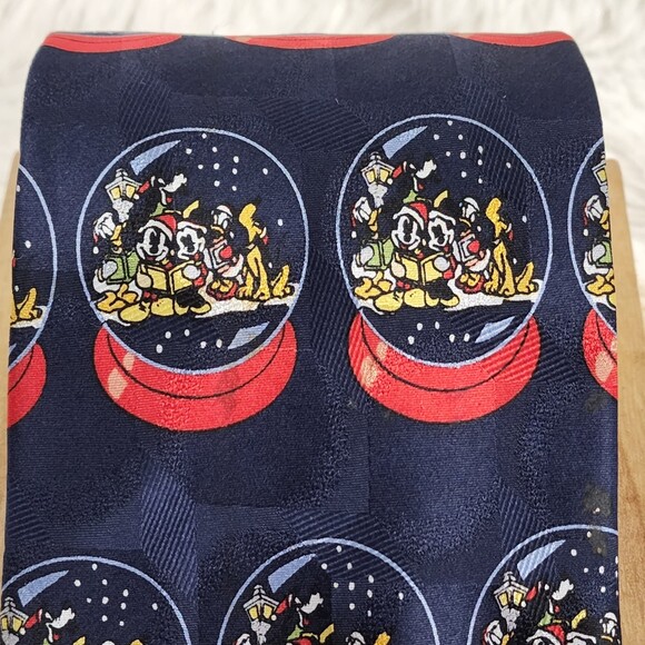 Disney Atlas Design Vintage Mickey Snow Globe Neck Tie - Picture 3 of 4